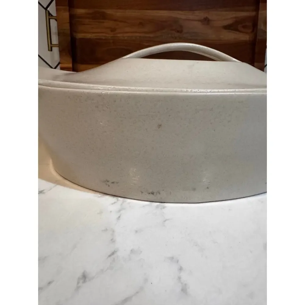 CorningWare Creations stoneware casserole dish cream sandstone w/matching lid